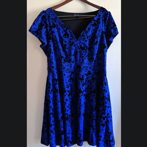 Blue and black City Chic Dress WITH POCKETS!